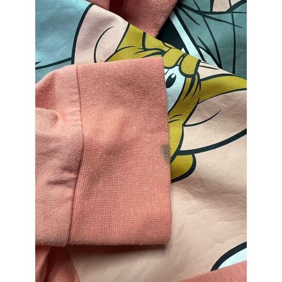 Tom and Jerry T-Shirt Long Sleeves Coral Graphic Tee Cartoon Funny Size Large - Picture 6 of 7